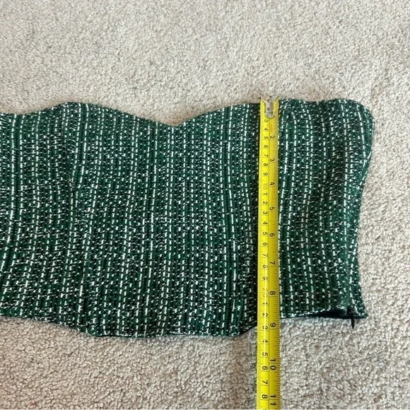 Zara green tweed bustier corset sweetheart neckline crop top Sz M NWT - Picture 11 of 12